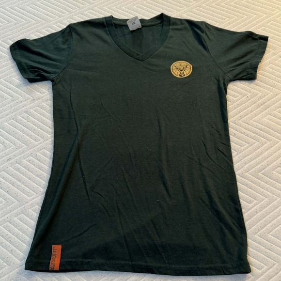 Jagermeister Tops - Jagermeister Green V-Neck Logo Graphic Tee T-Shirt Women's Medium M Alcohol EUC